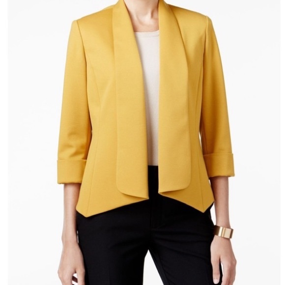 Kasper Jackets & Blazers - Women’s Size 12 Mustard Open Blazer